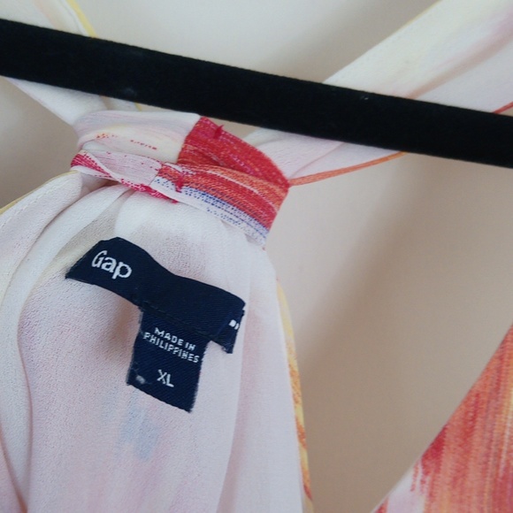 Gap Colorful Flowy Racerback Silky Lined Tank Top Blouse - Picture 9 of 12